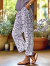 Women Floral Long Pants Casual Spring/Fall Trousers