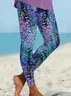 Women Floral Casual All Season Printing Long Leggings