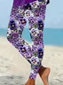 Women Floral Casual All Season Printing Long Leggings