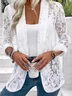 Women Floral Spring/Fall Cover-up Sexy Embroidery Lightweight Cardigan