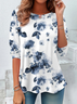 Women Floral Long Sleeve Tee T-shirt Crew Neck Printing Casual Spring/Fall Tunic Top