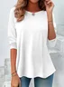 Women Plain Long Sleeve Tee T-shirt Crew Neck Casual Spring/Fall Tunic Top