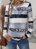 Women Abstract Long Sleeve Tee T-shirt Crew Neck Printing Casual Spring/Fall Graphic Tee Top