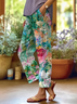 Women Floral Long Pants Casual Spring/Fall Trousers