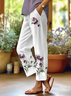Women Floral Long Pants Casual Spring/Fall Trousers
