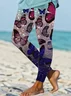 Women Butterfly Casual All Season Printing Long Leggings