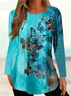 Women Butterfly Long Sleeve Tee T-shirt Crew Neck Printing Casual Spring/Fall Graphic Tee Top