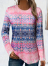 Women Floral Long Sleeve Tee T-shirt Crew Neck Printing Casual Spring/Fall Graphic Tee Top