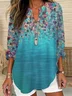 Women Floral Long Sleeve Blouse Spring/Fall Printing V Neck Daily Casual Top