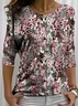 Women Floral Long Sleeve Tee T-shirt Crew Neck Printing Casual Spring/Fall Graphic Tee Top