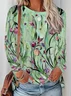 Women Floral Long Sleeve Tee T-shirt Crew Neck Printing Casual Spring/Fall Graphic Tee Top