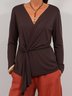 Women Plain Spring/Fall Cover-up Vintage Split Joint Lightweight Cardigan
