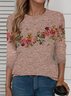 Women Floral Long Sleeve Tee T-shirt Crew Neck Printing Casual Spring/Fall Graphic Tee Top