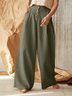 Women Plain Long Elastic Waist Pants Casual Spring/Fall Trousers
