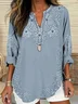 Women Floral Long Sleeve Blouse Spring/Fall Printing V Neck Daily Casual Top