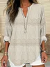 Women Floral Long Sleeve Blouse Spring/Fall Printing V Neck Daily Casual Top