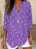 Women Abstract Long Sleeve Blouse Spring/Fall Printing V Neck Daily Casual Top