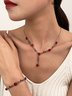 French Retro Flower Jewelry Set Romantic Rose Bracelet Niche Versatile High-end Necklace 3-piece Set