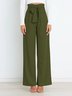 Women Plain Long Elastic Waist Pants Casual Spring/Fall Trousers