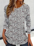 Women Floral Long Sleeve Tee T-shirt Crew Neck Printing Casual Spring/Fall Graphic Tee Top