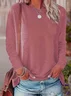Women Plain Long Sleeve Tee T-shirt Crew Neck Printing Casual Spring/Fall Graphic Tee Top