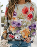 Women Floral Crew Neck Printing Casual Spring/Fall Long Sleeve Sweatshirt