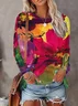 Women Floral Long Sleeve Tee T-shirt Crew Neck Printing Casual Spring/Fall Graphic Tee Top