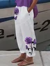 Women Floral Long Pants Casual Spring/Fall Trousers