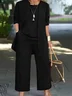 Women Plain Split Joint Matching Outfit Commuting Long Sleeve Casual Spring/Fall Multi-Piece Set Matching Set