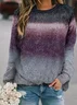 Women Abstract Crew Neck Printing Casual Spring/Fall Long Sleeve Sweatshirt