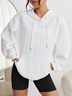 Women Plain Spring/Fall Long Sleeve Casual Daily Hoodie