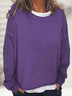Women Plain Crew Neck Casual Spring/Fall Long Sleeve Sweatshirt