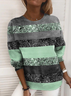 Women Abstract Crew Neck Printing Casual Spring/Fall Long Sleeve Sweatshirt