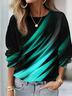 Women Abstract Crew Neck Printing Casual Spring/Fall Long Sleeve Sweatshirt
