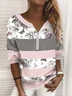 Women Floral Crew Neck Printing Casual Spring/Fall Long Sleeve Sweatshirt