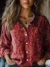 Women's Long Sleeve Shirt Spring/Fall Paisley Shawl Collar Daily Going Out Vintage Top