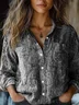 Women's Long Sleeve Shirt Spring/Fall Paisley Shawl Collar Daily Going Out Vintage Top