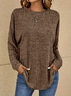 Women Abstract Long Sleeve Tee T-shirt Crew Neck Printing Casual Spring/Fall Graphic Tee Top