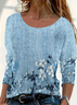 Women Floral Long Sleeve Tee T-shirt Crew Neck Printing Casual Spring/Fall Graphic Tee Top
