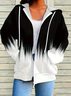 Women Spring/Fall Outerwear Casual Printing Abstract Long Sleeve Hoodie Jacket