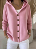 Women Plain Long Sleeve Hoodie Casual Spring/Fall Cardigan Outerwear