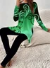 Women Abstract Printing Two-Piece Set Daily Long Sleeve Casual Spring/Fall Top With Pants Matching Set