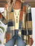 Women Geometric Long Sleeve Blouse Spring/Fall V Neck Daily Vintage Top