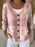 Women Floral Casual Spring/Fall Printing Cardigan