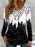 Women Floral Long Sleeve Tee T-shirt Crew Neck Casual Spring/Fall Top