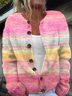 Women Abstract Casual Spring/Fall Printing Cardigan