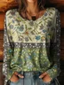 Women Floral Long Sleeve Tee T-shirt Crew Neck Printing Casual Spring/Fall Graphic Tee Top