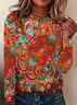 Women Floral Long Sleeve Tee T-shirt Crew Neck Printing Casual Spring/Fall Graphic Tee Top