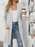 Women Plain Spring/Fall Cover-up Vintage Split Joint Lightweight Cardigan