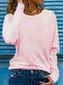 Women Plain Long Sleeve Tee T-shirt Crew Neck Printing Casual Spring/Fall Graphic Tee Top